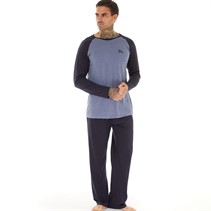 Tokyo Laundry Mens Tudor Loungewear Set Denim Marl