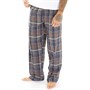 Tokyo Laundry Mens Leslie Checked Flannel Cotton Lounge Pants Grey/Navy