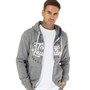 Tokyo Laundry Mens Prevail Full Zip Hoodie Grey