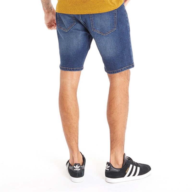Tokyo Laundry Mens Cubells Denim Shorts Indigo Wash