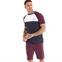 Tokyo Laundry Mens Gregge T-Shirt And Shorts Lounge Set Wine