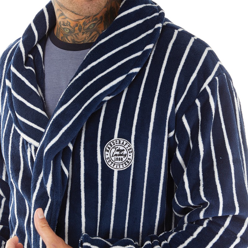 Tokyo Laundry Mens Towncroft Dressing Gown Navy