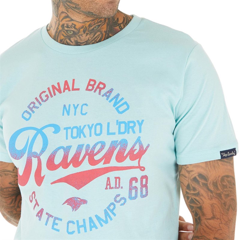 Tokyo Laundry Mens Ravens T-Shirt Aqua