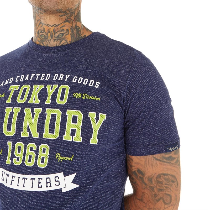 Tokyo Laundry Mens Social T-Shirt Navy