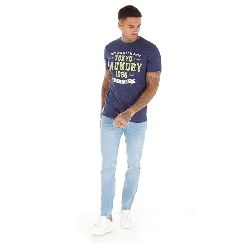 Tokyo Laundry Mens Social T-Shirt Navy