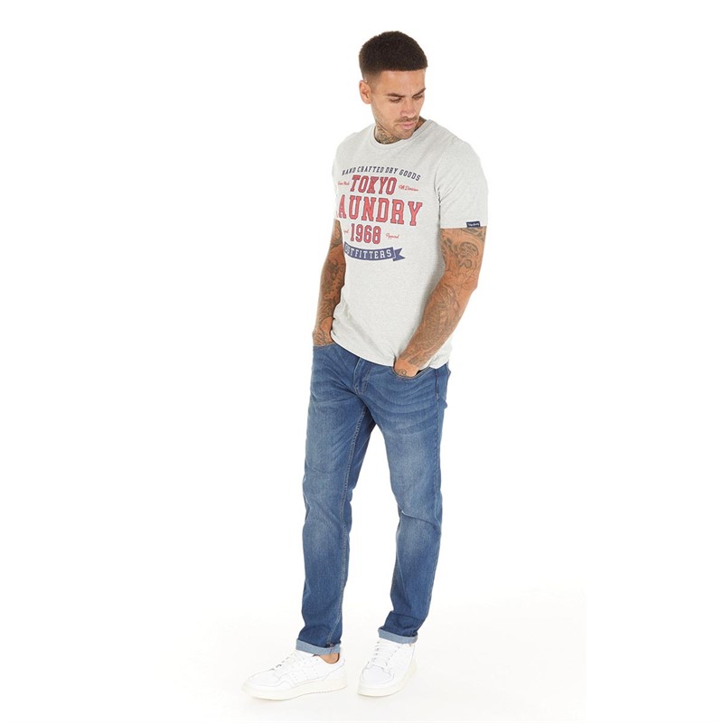 Tokyo Laundry Mens Social T-Shirt Grey