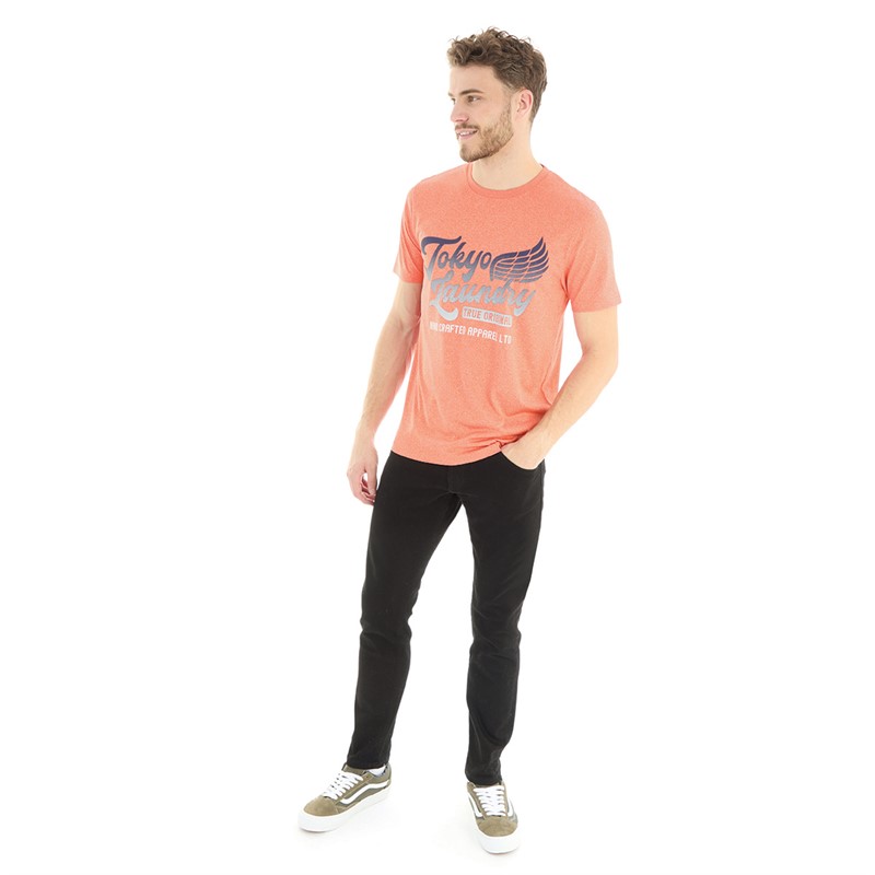 Tokyo Laundry Mens Winger T-Shirt Orange