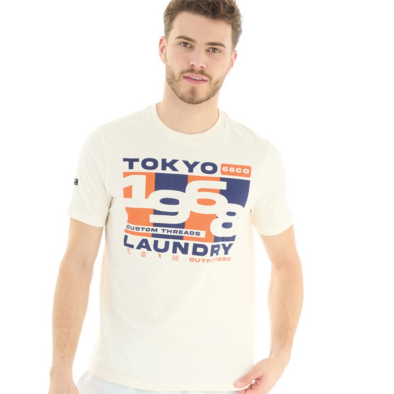 Tokyo Laundry Mens Control T-Shirt Sand