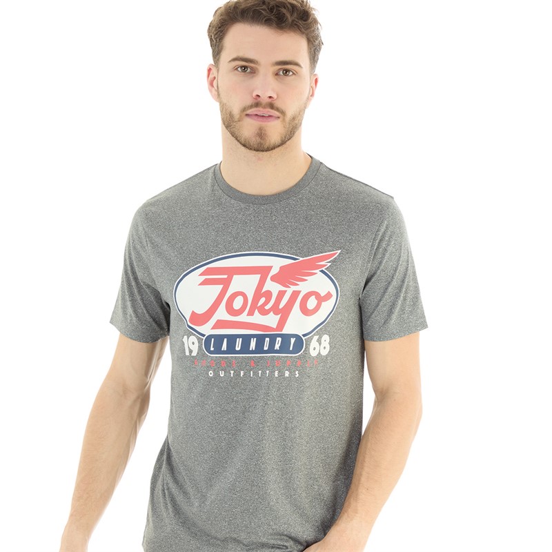 Tokyo Laundry Mens Passive T-Shirt Grey