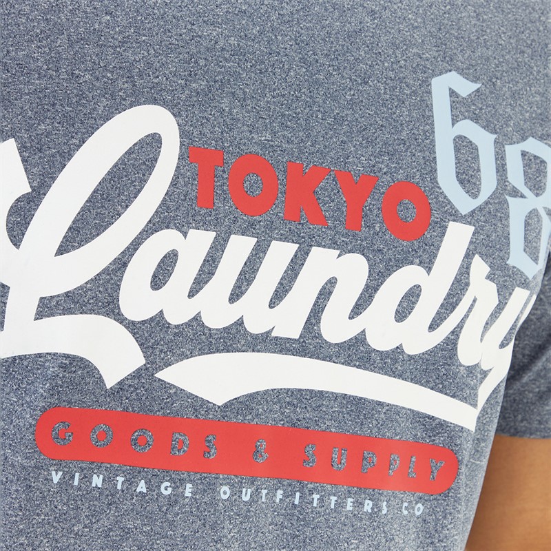 Tokyo Laundry Mens Woodlands T-Shirt Dark Blue