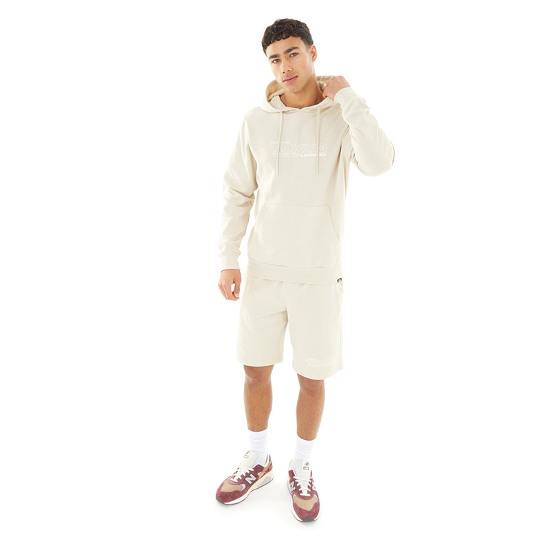 Tokyo Laundry Mens Brody Hoodie And Shorts Co-Ord Stone