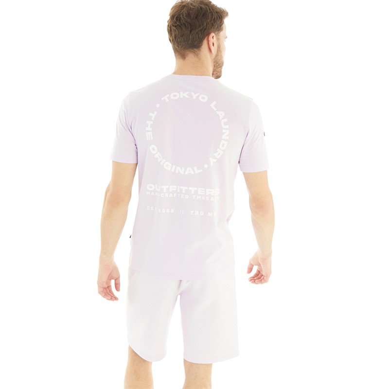 Tokyo Laundry Mens Kade T-Shirt And Shorts Co-Ord Lilac