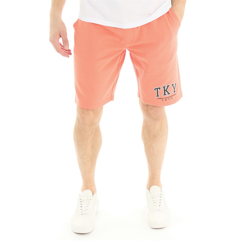 Tokyo Laundry Mens Refract Jersey Shorts Orange