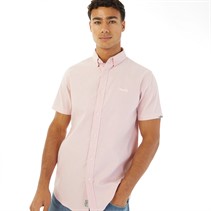 Tokyo Laundry Mens Tiberius Short Sleeve Shirt Pink