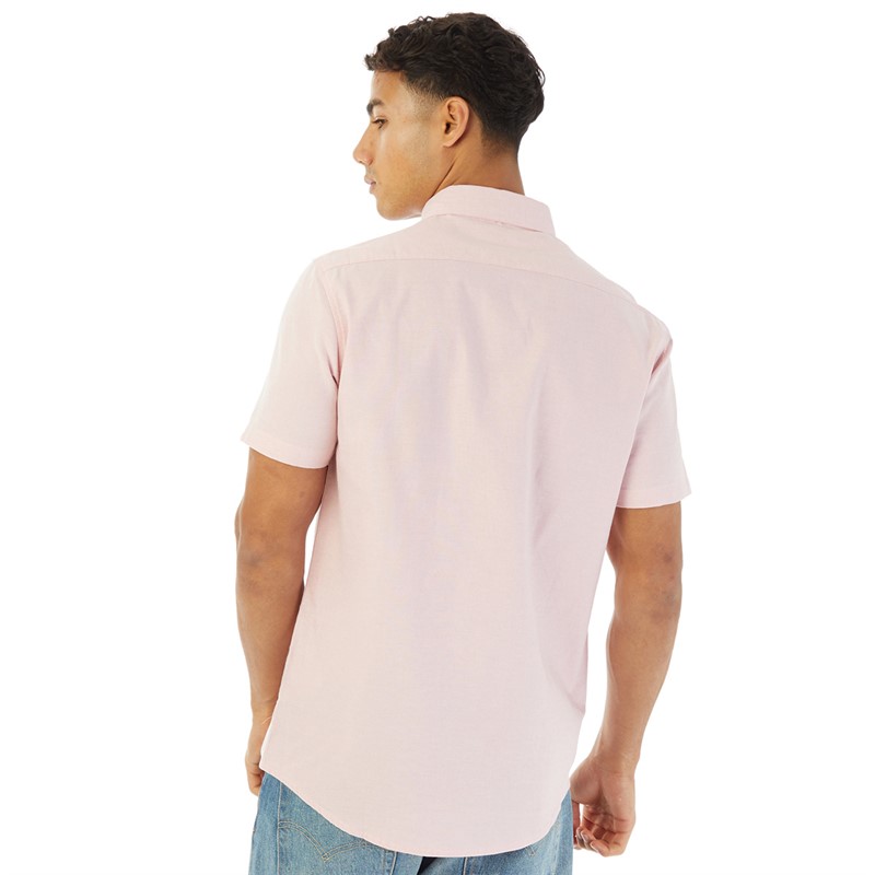 Tokyo Laundry Mens Tiberius Short Sleeve Shirt Pink