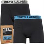 Tokyo Laundry Mens Marthem Two Pack Boxers Cream/Blue