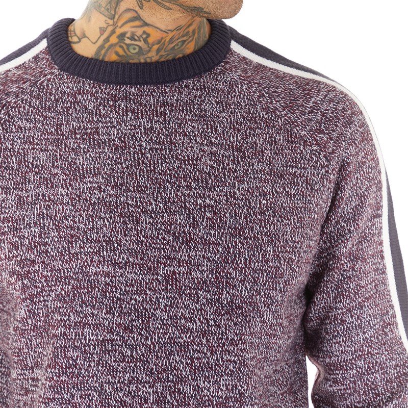 Tokyo Laundry Mens Flannery Knitted Crew Neck Jumper Port