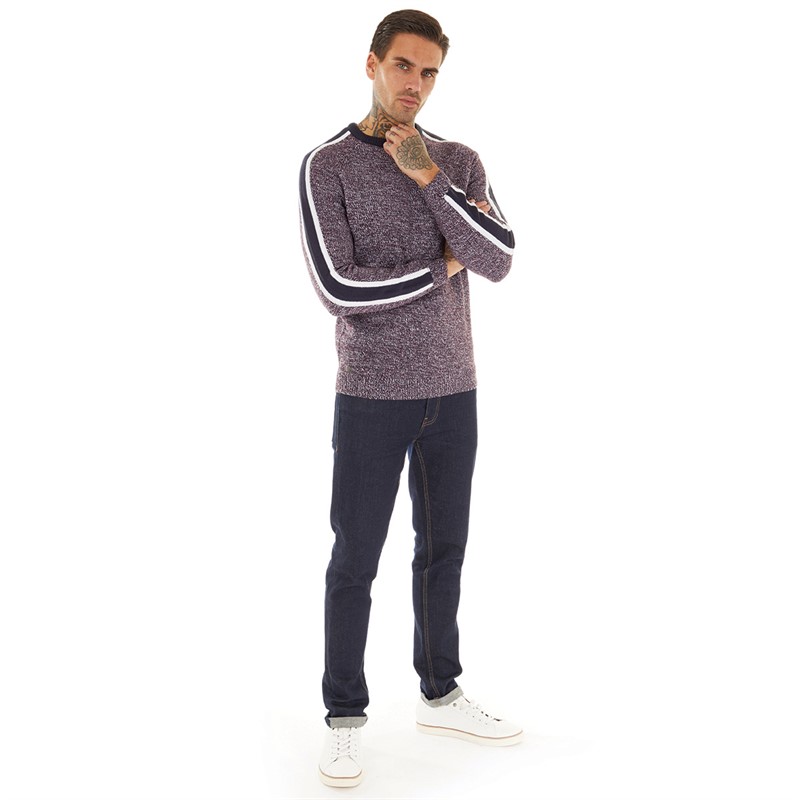 Tokyo Laundry Mens Flannery Knitted Crew Neck Jumper Port