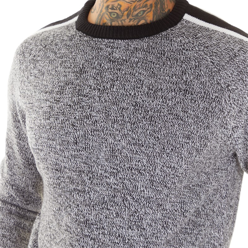 Tokyo Laundry Mens Flannery Knitted Crew Neck Jumper Black