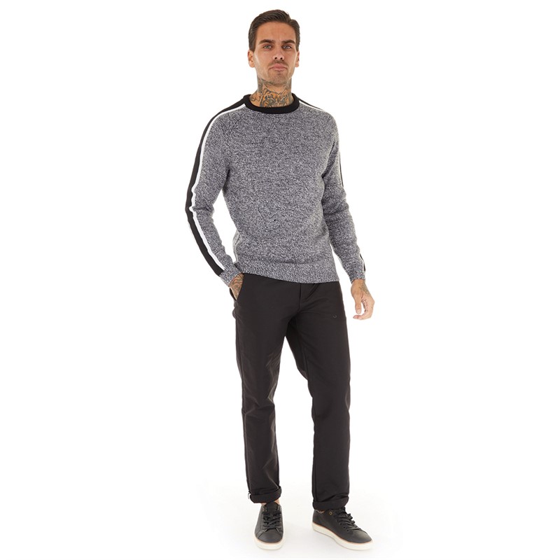Tokyo Laundry Mens Flannery Knitted Crew Neck Jumper Black