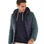 Tokyo Laundry Mens Virgo Colour Block Quilted Puffer Jacket Green