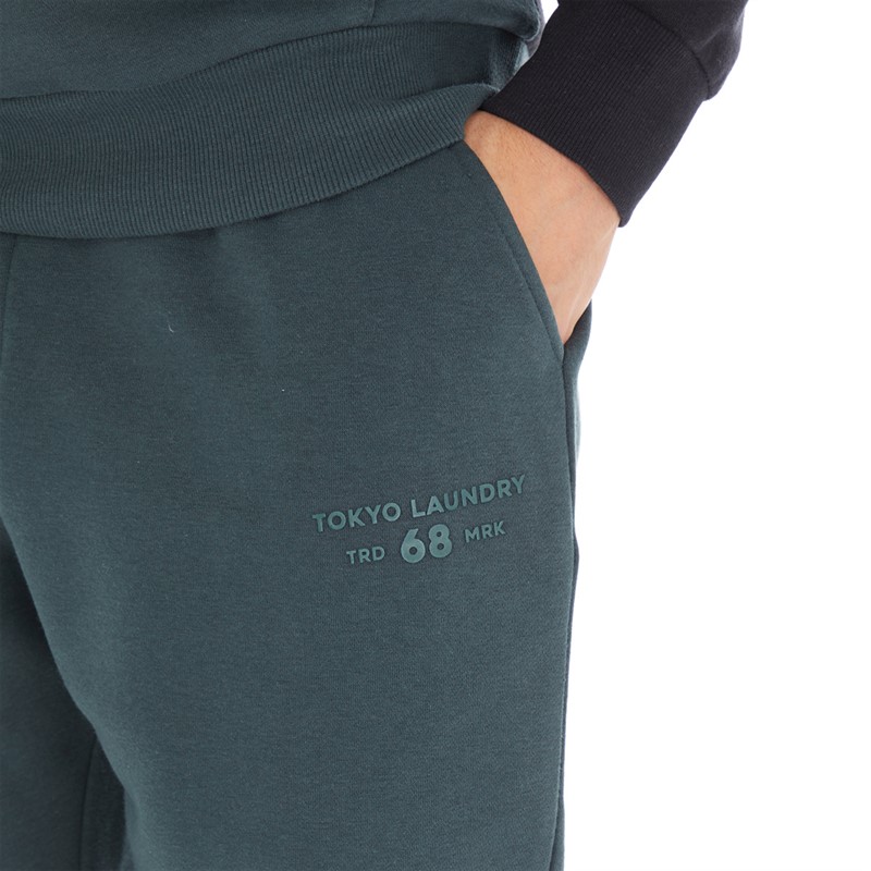 Tokyo Laundry Mens Mirrors Joggers Dark Green