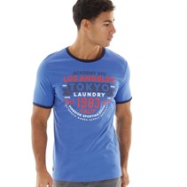 Tokyo Laundry Mens Ryobi T-Shirt Blue Grindle