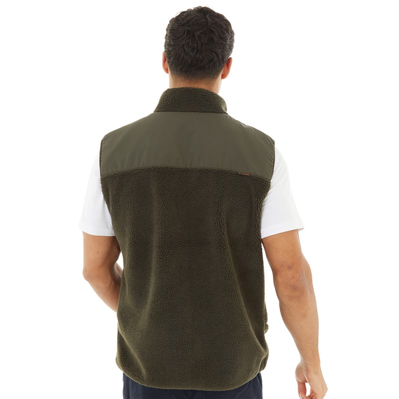 Tokyo Laundry Mens Calixto Borg Lined Gilet Khaki