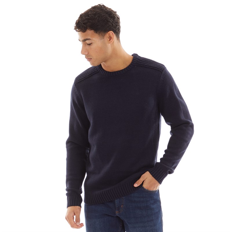 Tokyo Laundry Mens Dustin Crew Neck Jumper Ink