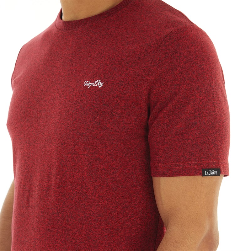 Tokyo Laundry Mens Leon T-Shirt Red Grindle