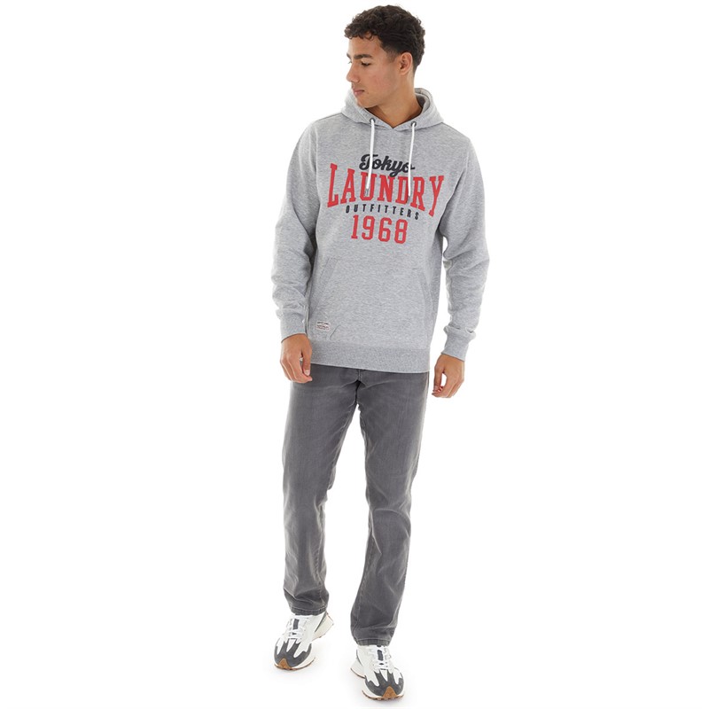 Tokyo Laundry Mens Search Hoodie Light Grey Marl