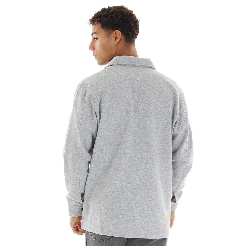 Tokyo Laundry Mens Commander Shacket Light Grey Marl