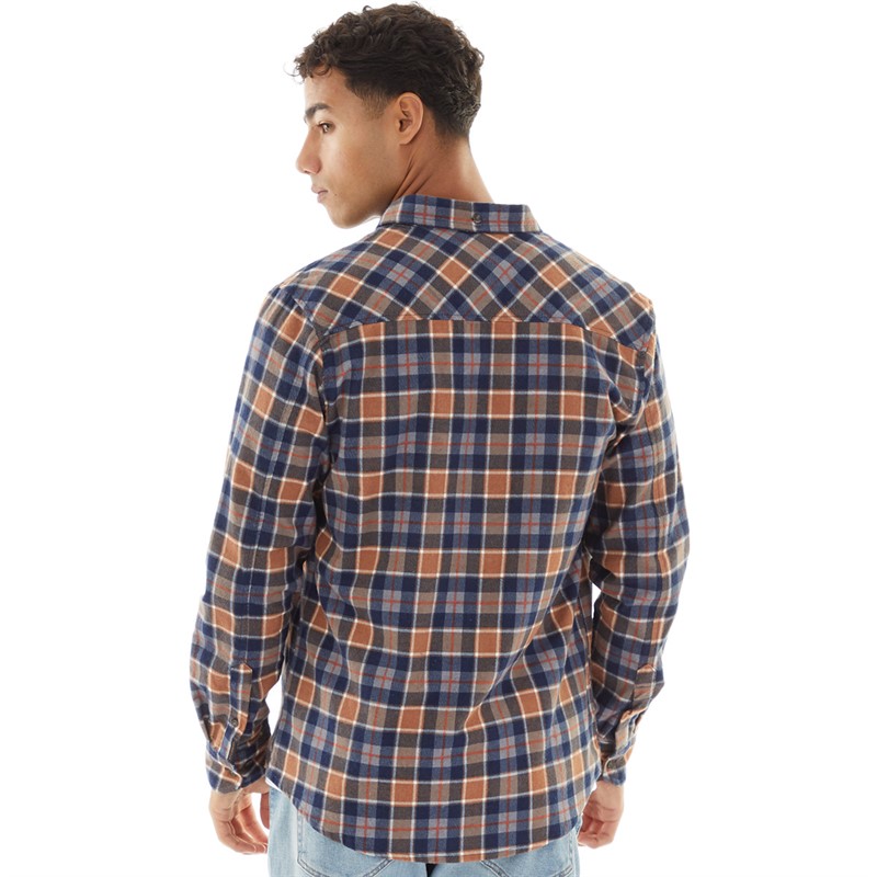 Tokyo Laundry Mens Oscarville Long Sleeve Shirt Blue Check