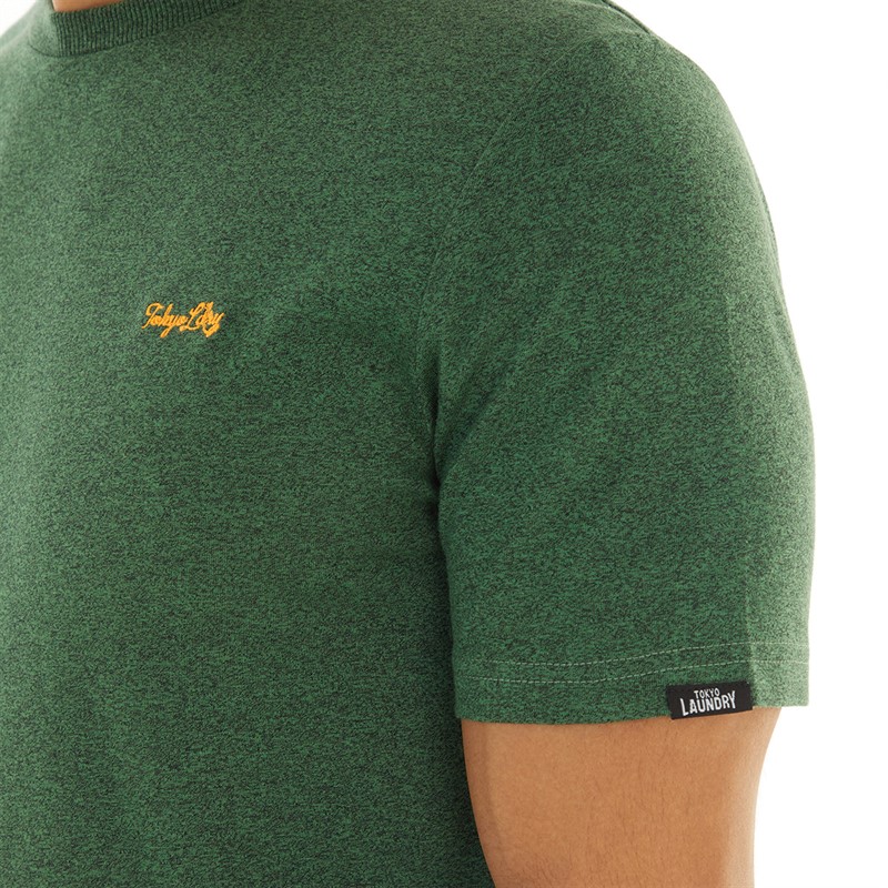 Tokyo Laundry Mens Leon T-Shirt Green Grindle