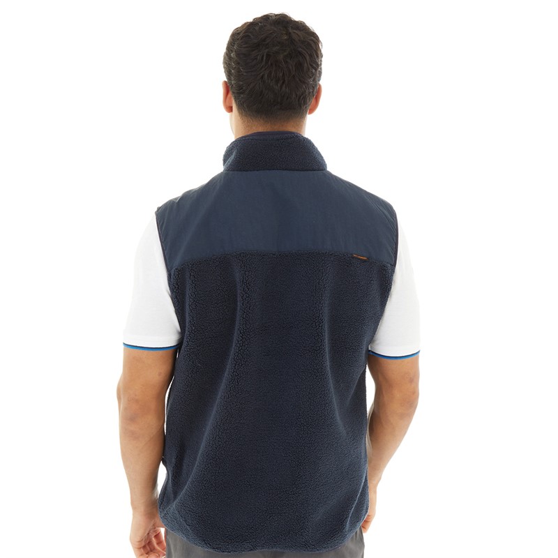 Tokyo Laundry Mens Calixto Borg Lined Gilet Navy