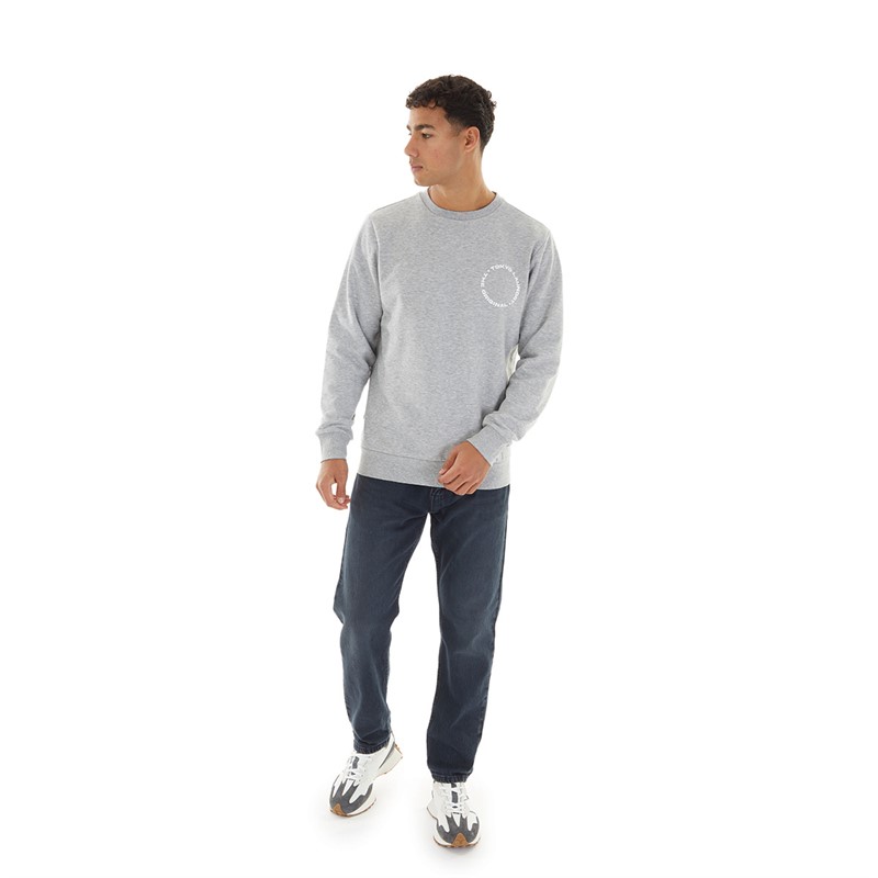 Tokyo Laundry Mens Dylon Sweatshirt Light Grey Marl