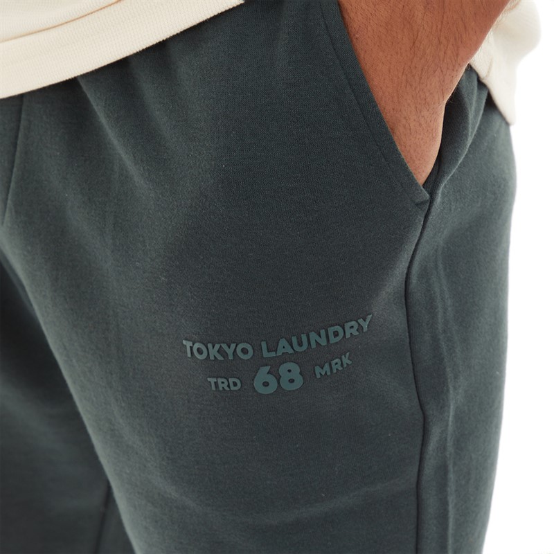 Tokyo Laundry Mens Mirror Joggers Dark Green