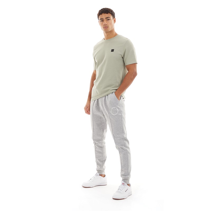 Tokyo Laundry Mens Spotter Joggers Light Grey Marl