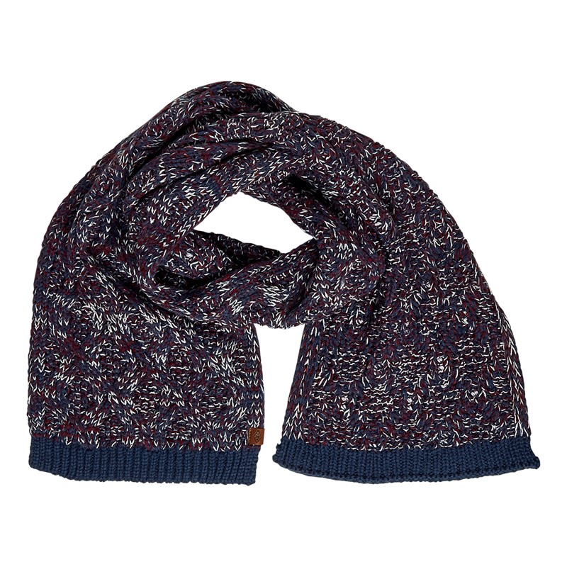 Tokyo Laundry Mens Beanie And Scarf Set Navy/Red