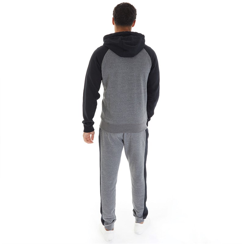 Tokyo Laundry Mens Ragoo Tracksuit Mid Grey Marl/Jet Black