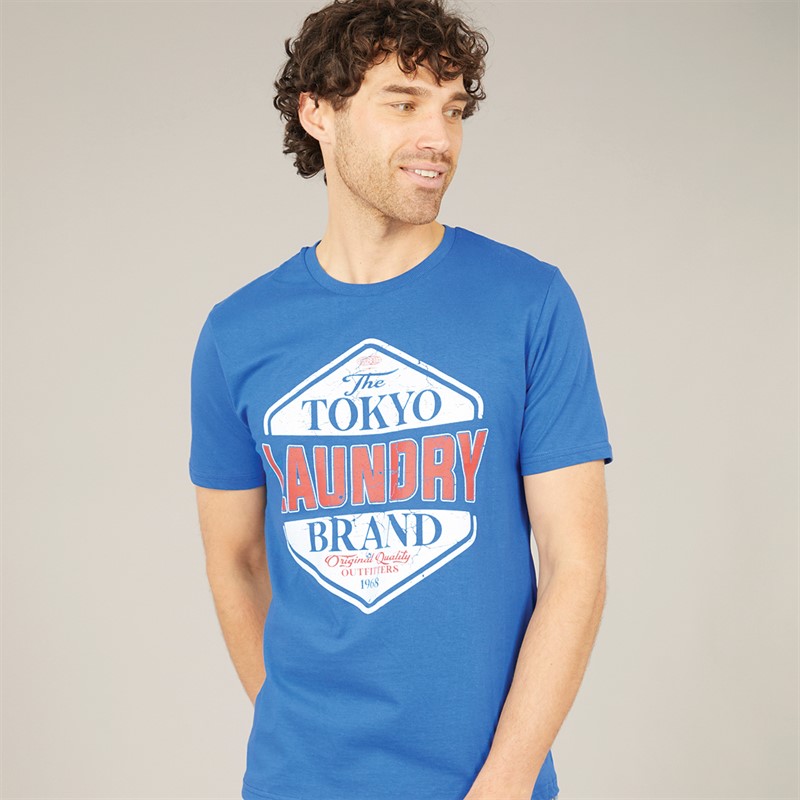 Tokyo Laundry Mens Barton T-Shirt Blue - Size M