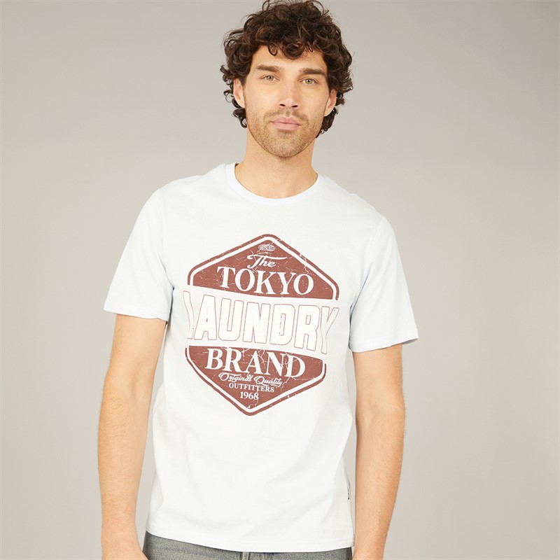 Tokyo Laundry Mens Barton T-Shirt Light Blue