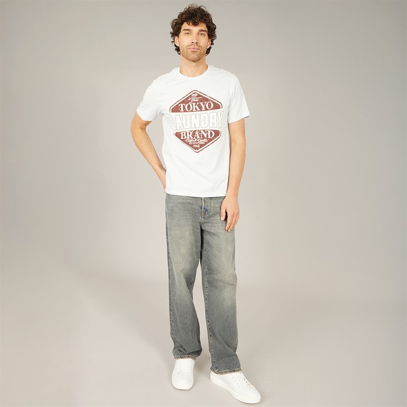 Tokyo Laundry Mens Barton T-Shirt Light Blue
