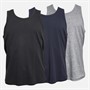 Tokyo Laundry Mens Albacore Three Pack Vests Light Grey Marl/Sky Captain Navy/Jet Black