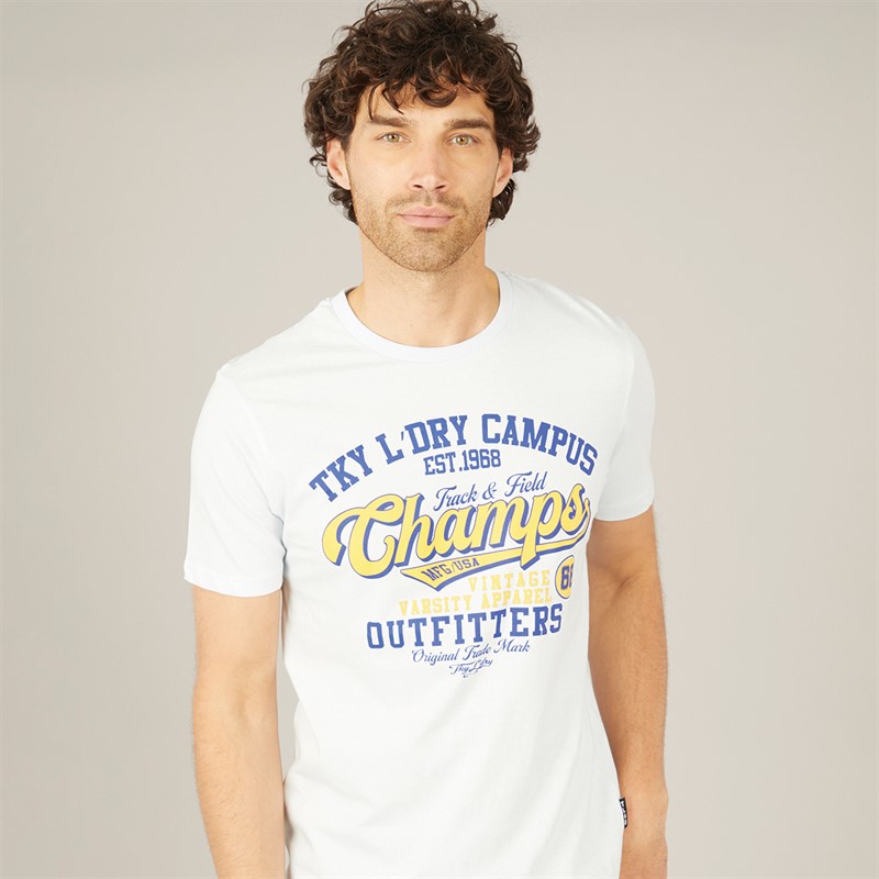 Tokyo Laundry Mens Barkway T-Shirt Light Blue