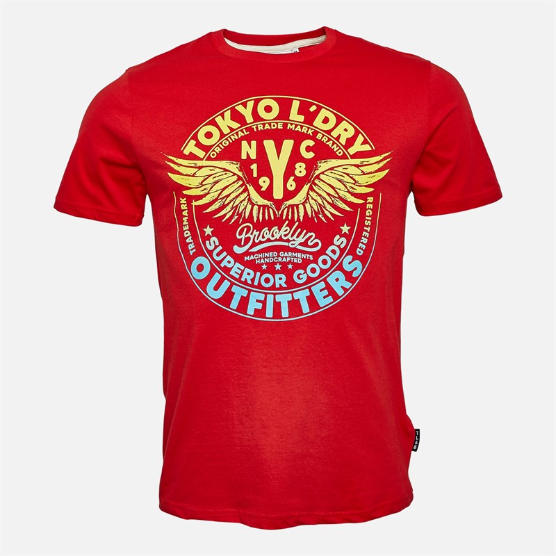 Tokyo Laundry Mens Manor T-Shirt Red - Size XXL