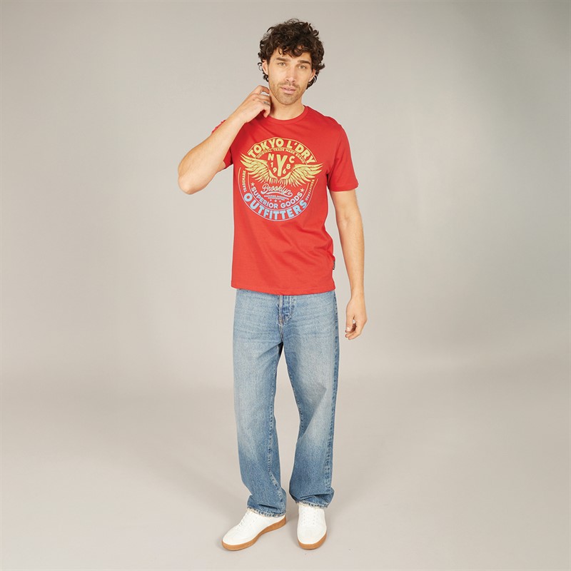 Tokyo Laundry Mens Manor T-Shirt Red