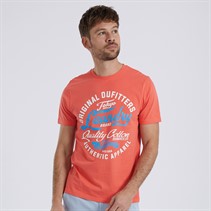 Tokyo Laundry Mens Bruton T-Shirt Hot Coral