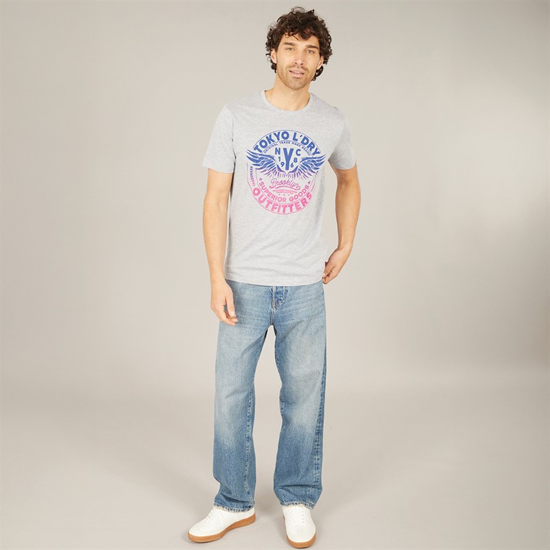 Tokyo Laundry Mens Manor T-Shirt Light Grey