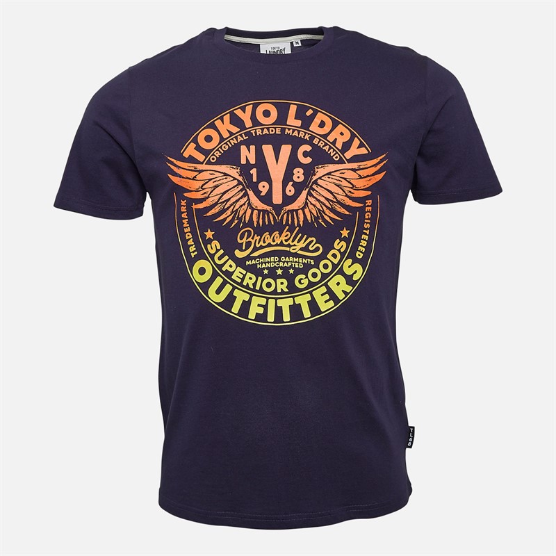 Tokyo Laundry Mens Manor T-Shirt Navy - Size L